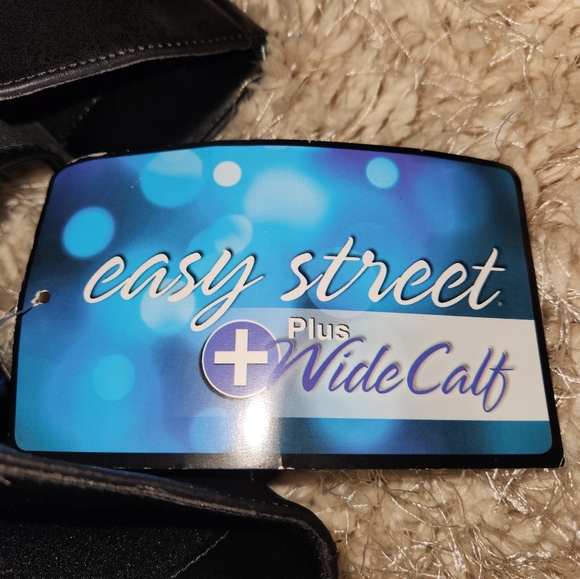 WOMEN'S EASY STREET JEWEL BLACK X-TRA WIDE CALF RIDING BOOTS (SIZE 9) - Picture 6 of 6